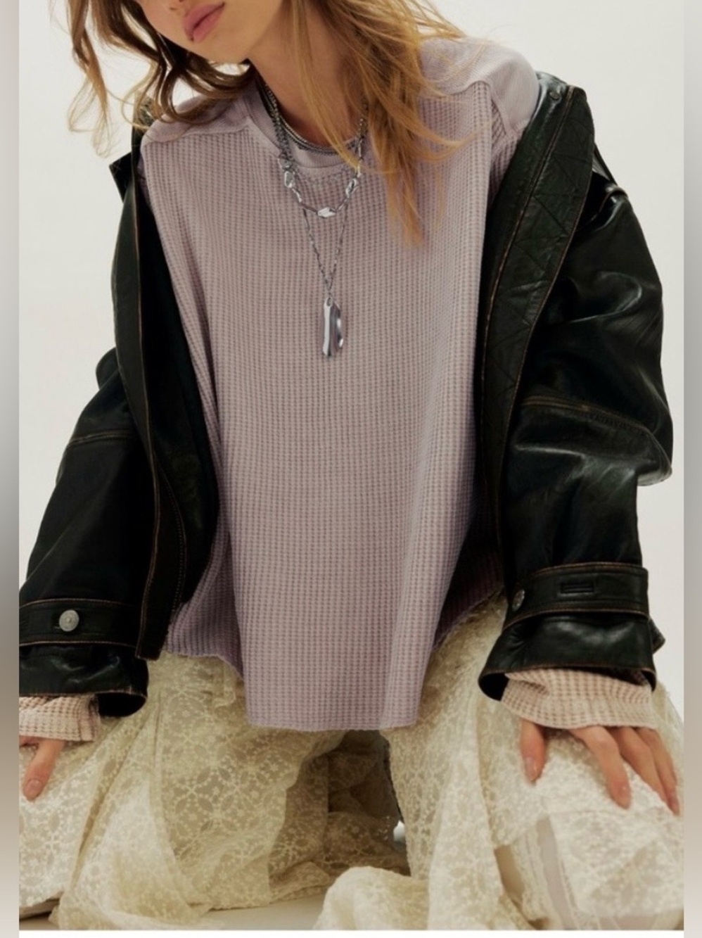 Free People | Tops | Free People One Blake Thermal In Plum Lavender ...